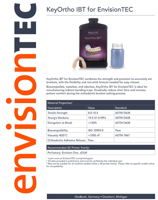 KeyOrtho IBT for EnvisionTEC